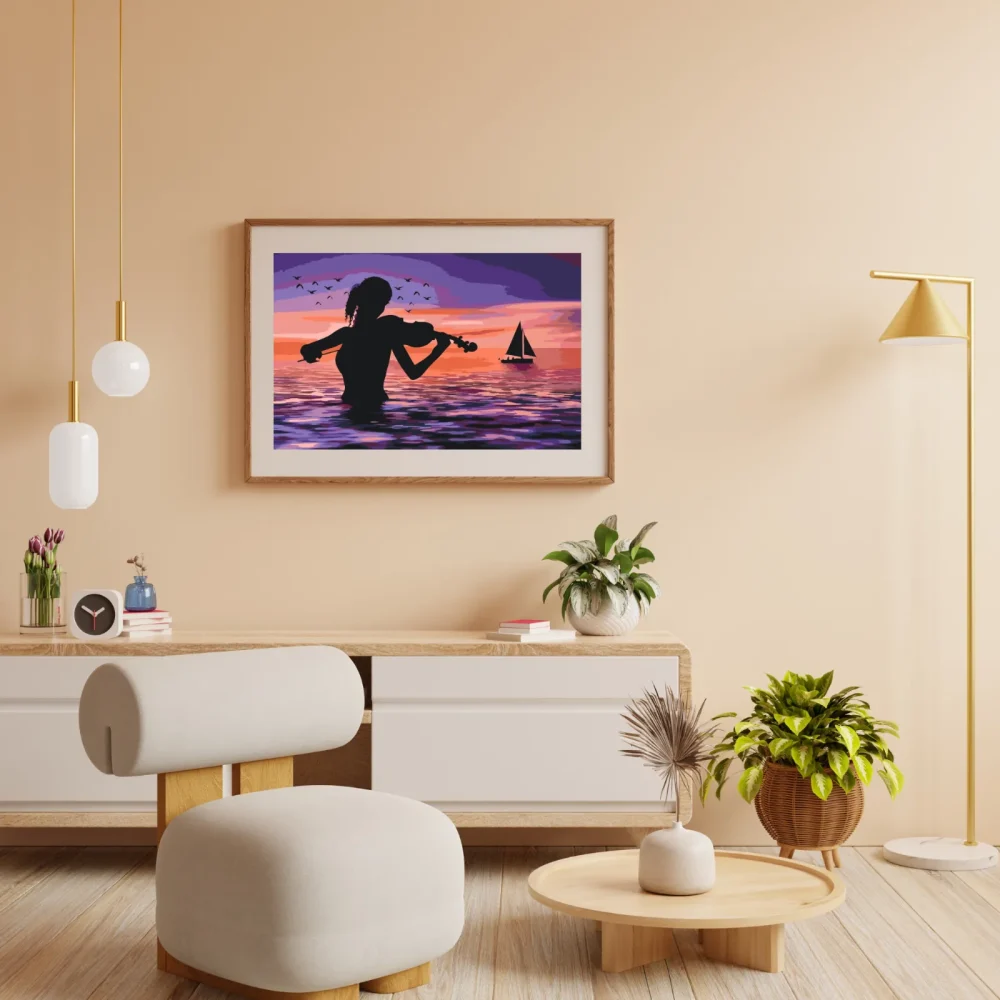 Pintar por números Jugador de setas en el mar – foto 4