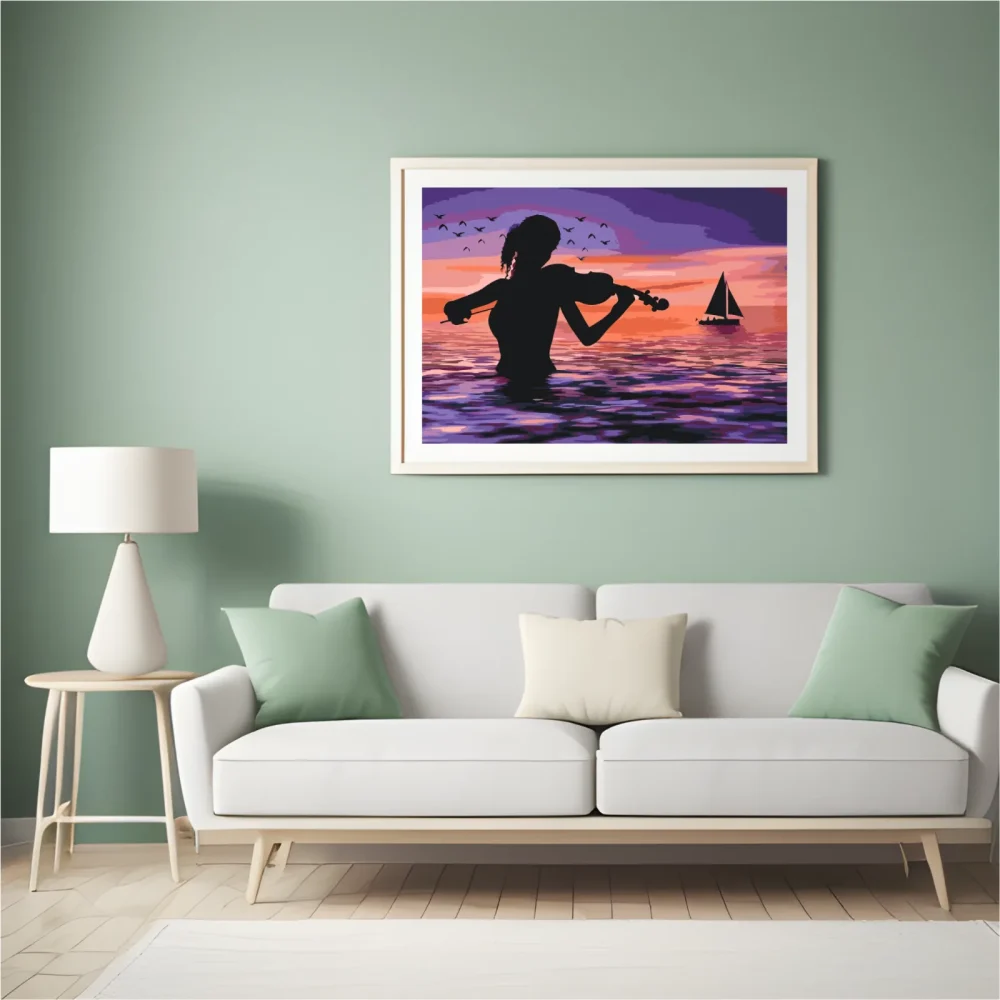 Pintar por números Jugador de setas en el mar – foto 5