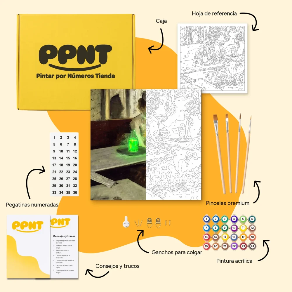 Pintar por Números - La absenta con luz de neón