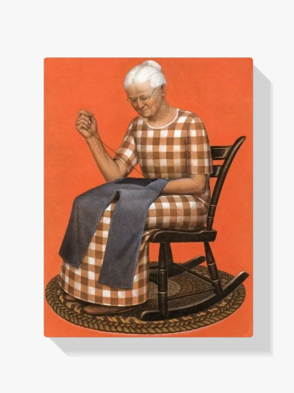 Pintar por números La abuela zurciendo