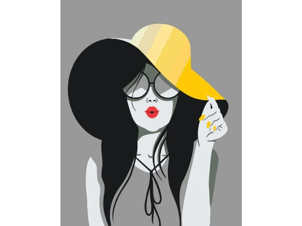 Pintar por números La dama del sombrero amarillo – foto 2