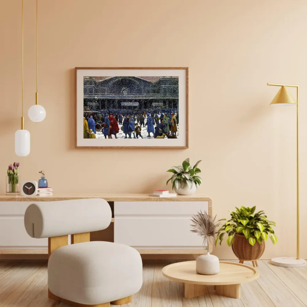Pintar por números La Gare de l'Est bajo la nieve – foto 3