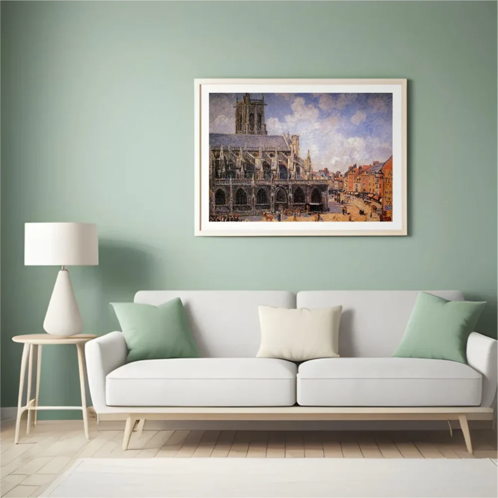 Pintar por números La iglesia de Saint-Jacques de Dieppe, sol de mañana – foto 4