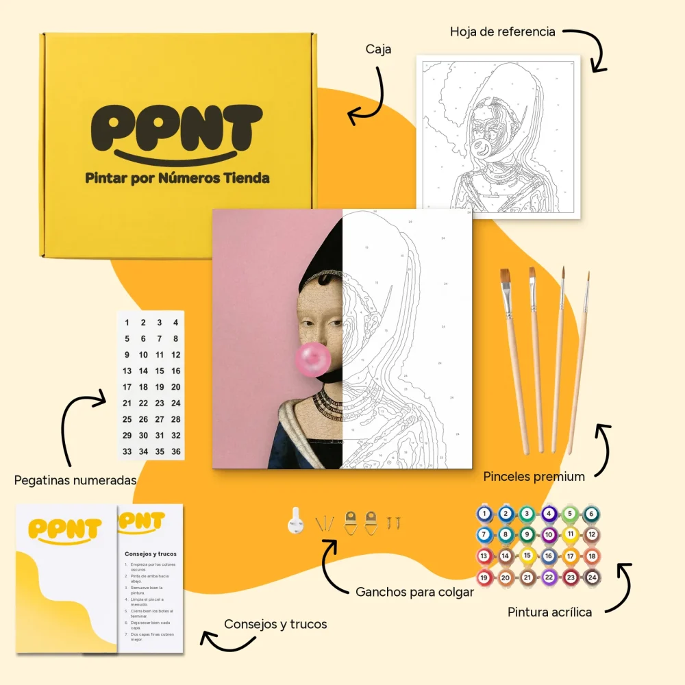 Pintar por Números - La joven de la pompa de chicle