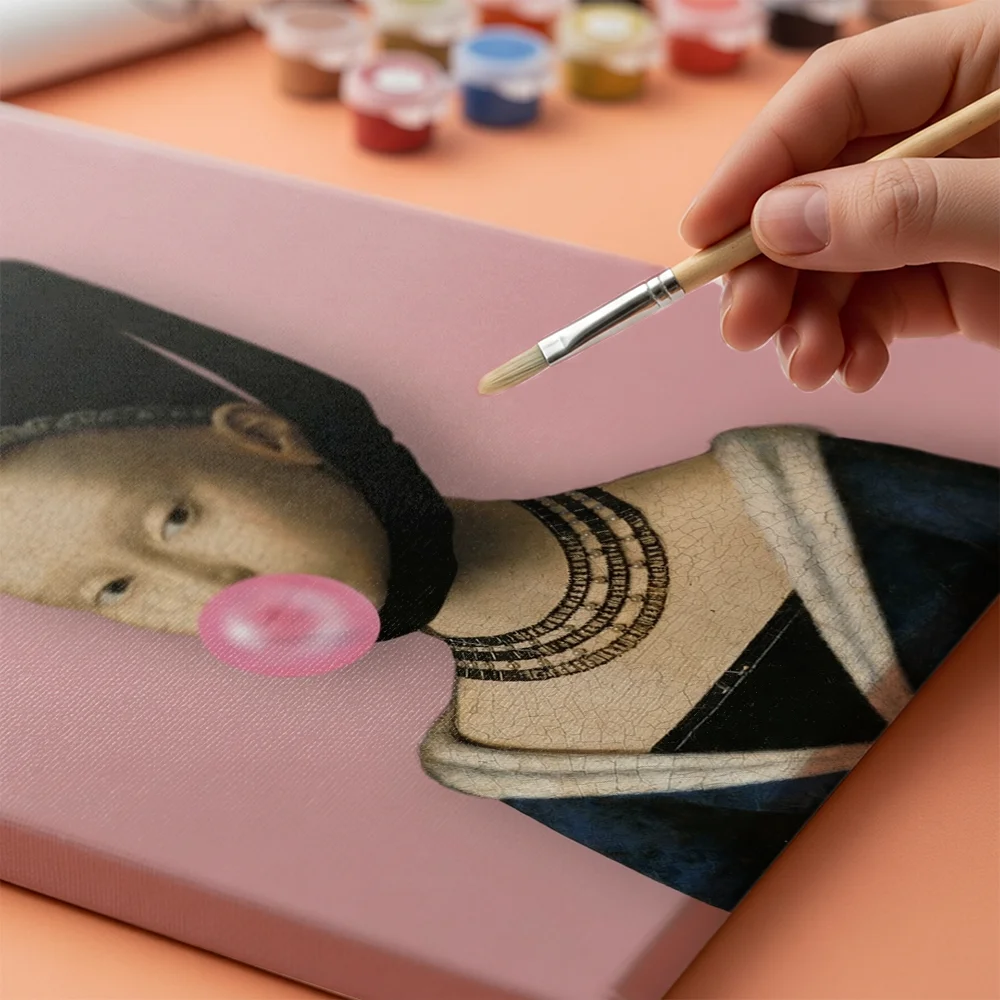Pintar por números La joven de la pompa de chicle – foto 4