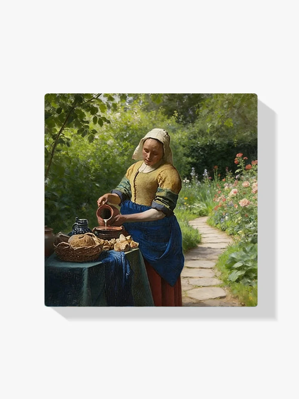 Pintar por números La lechera en el jardín