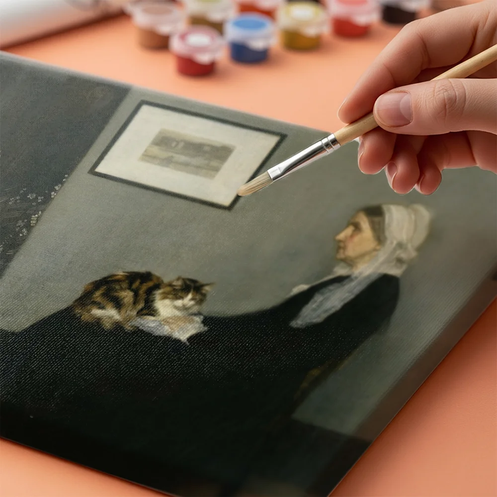 Pintar por números La madre de Whistler con gato – foto 4