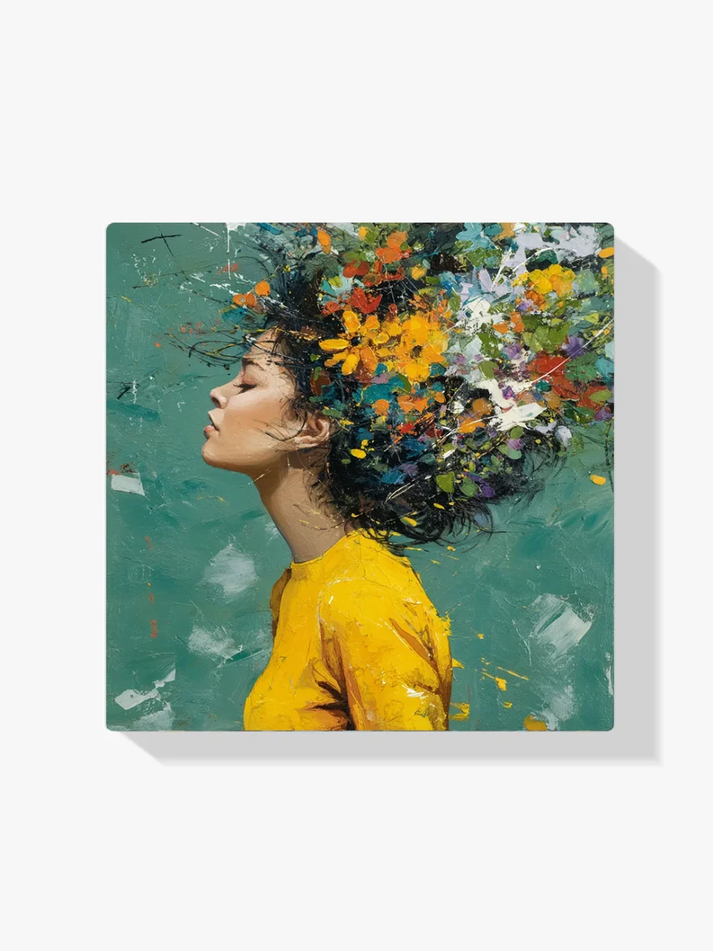 Pintar por números La niña y las flores