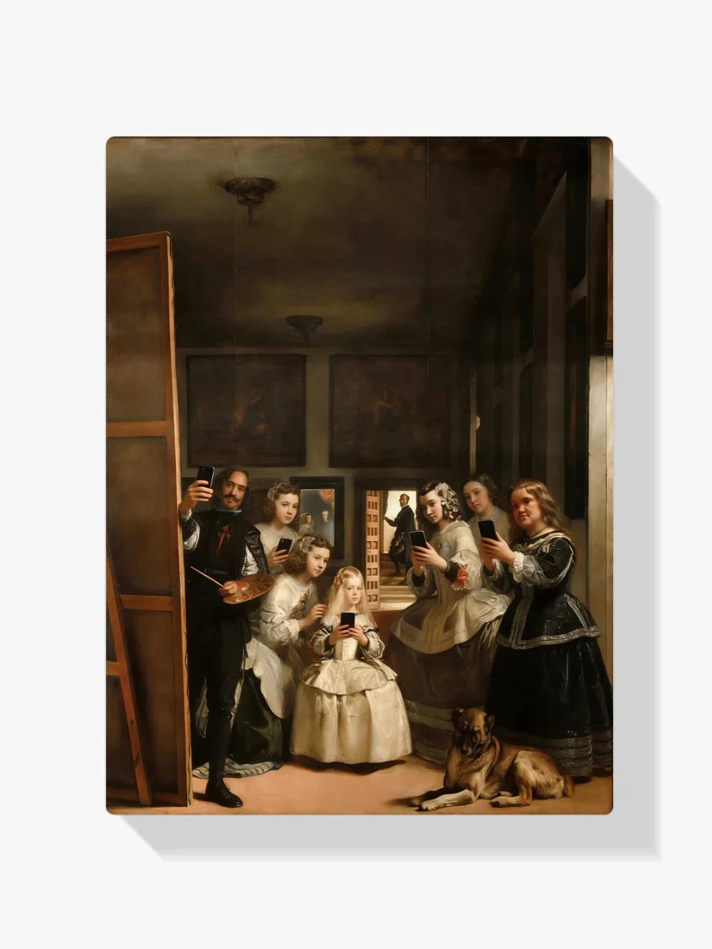 Pintar por números Las meninas con sus móviles