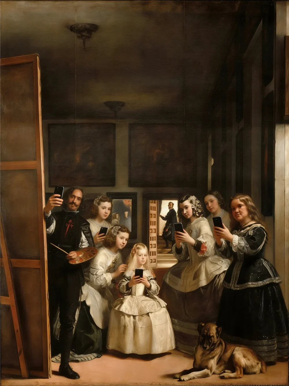 Pintar por números Las meninas con sus móviles – foto 2