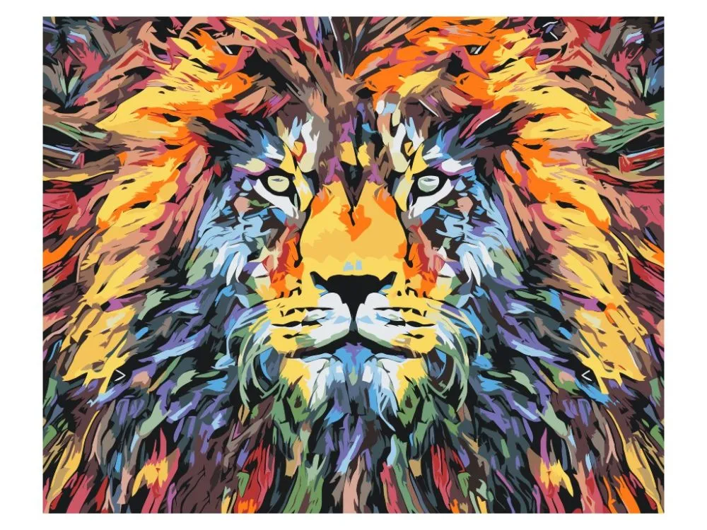 Pintar por números León de colores - Abstracto – foto 2
