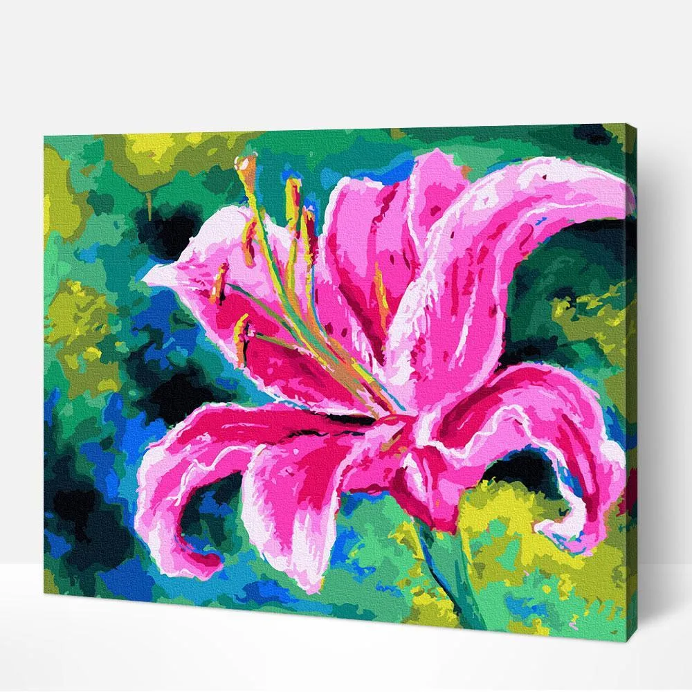 Pintar por números Lirio rosa - Flores