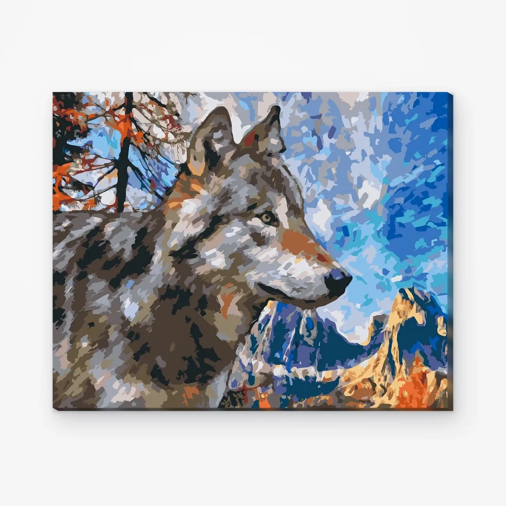 Pintar por Números - Lobo en las montañas