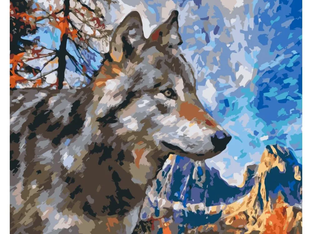 Pintar por números Lobo en las montañas – foto 2