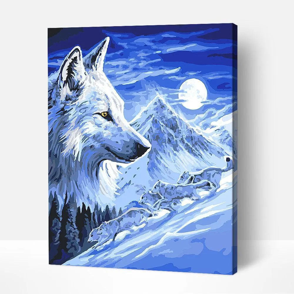 Pintar por números Lobos de invierno