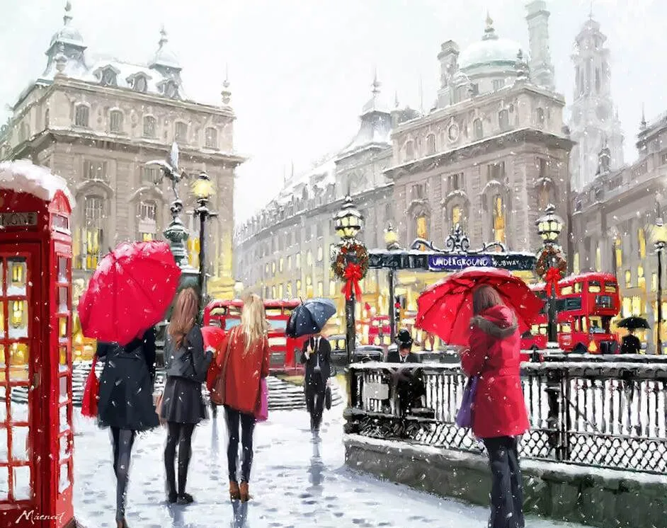 Pintar por números Londres bajo la nieve – foto 2