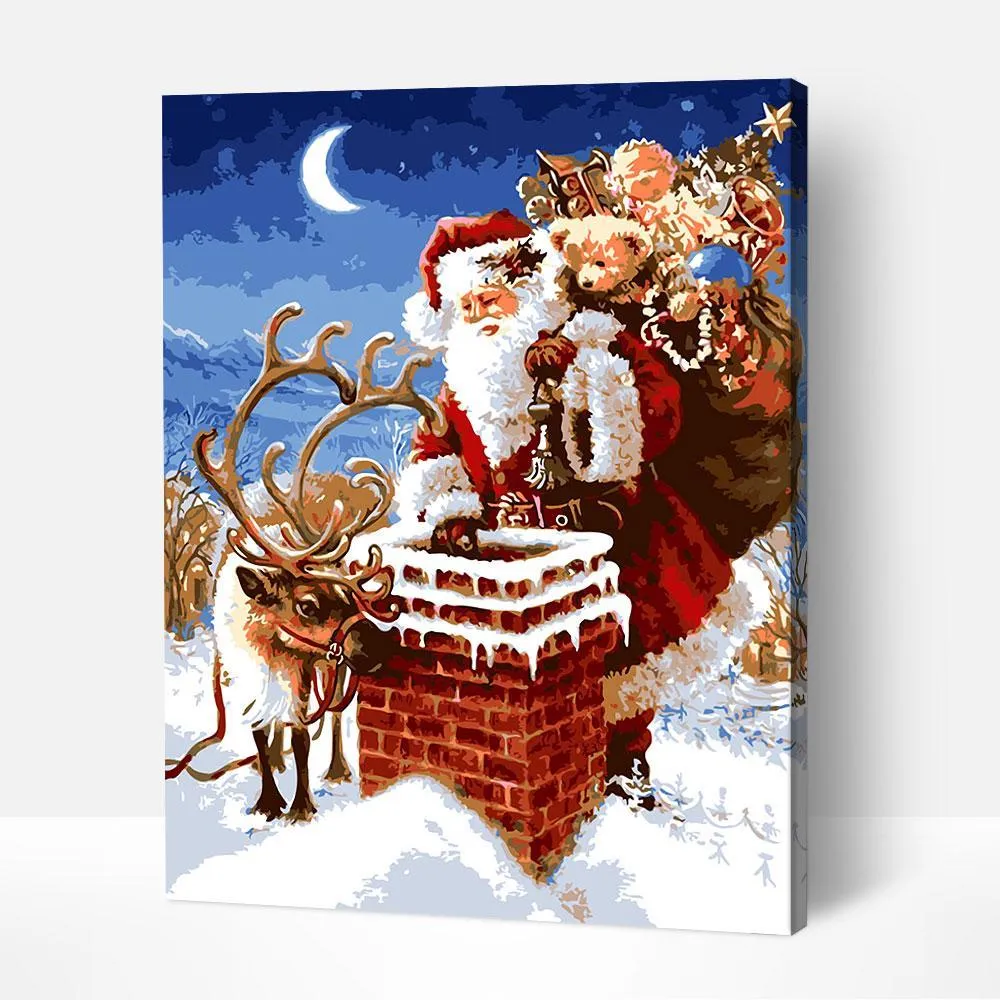 Pintar por números Los regalos de Papá Noel