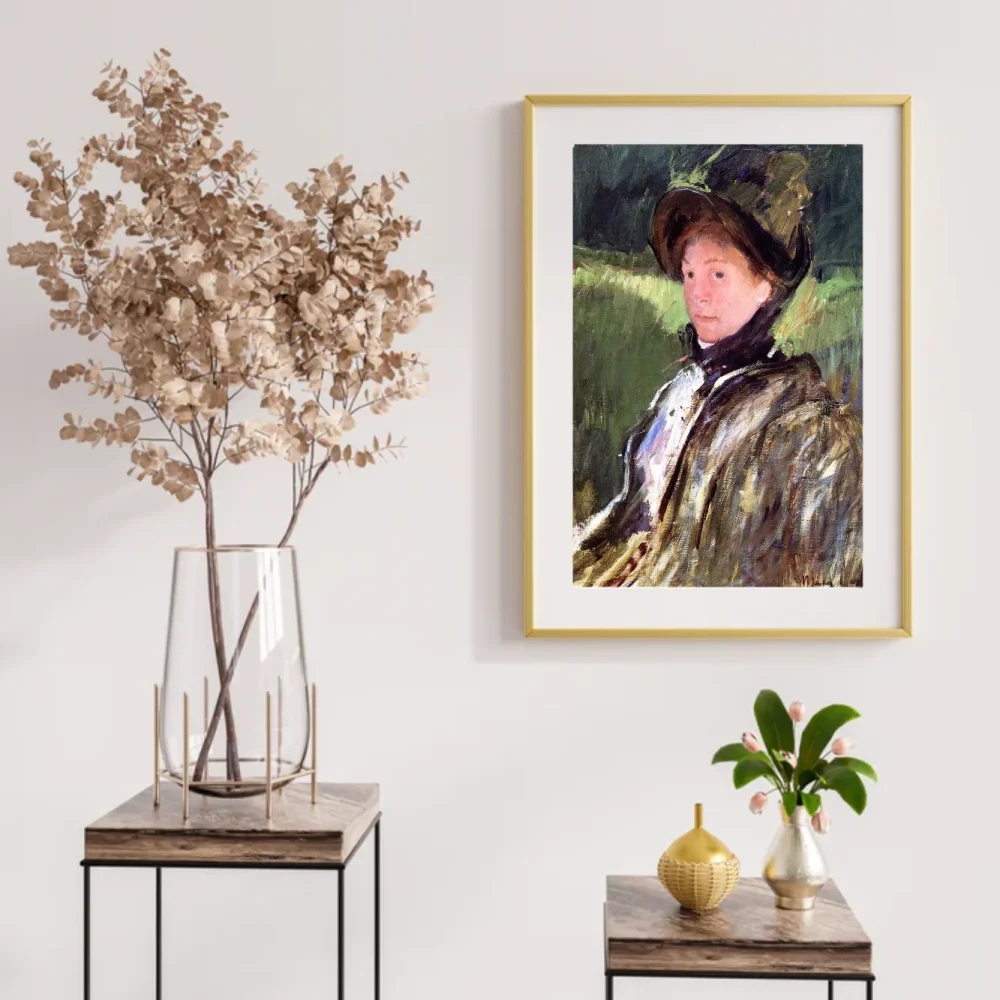 Pintar por números Lydia Cassatt con gorro y abrigo verdes – foto 2