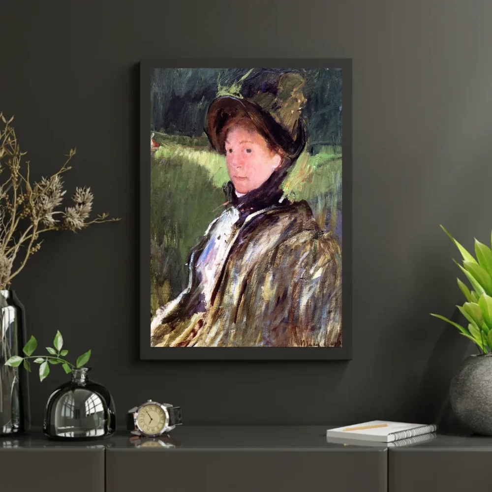 Pintar por números Lydia Cassatt con gorro y abrigo verdes – foto 3