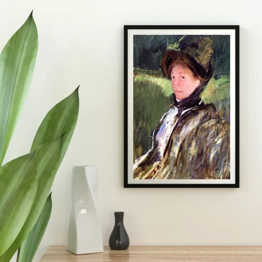 Pintar por números Lydia Cassatt con gorro y abrigo verdes – foto 4