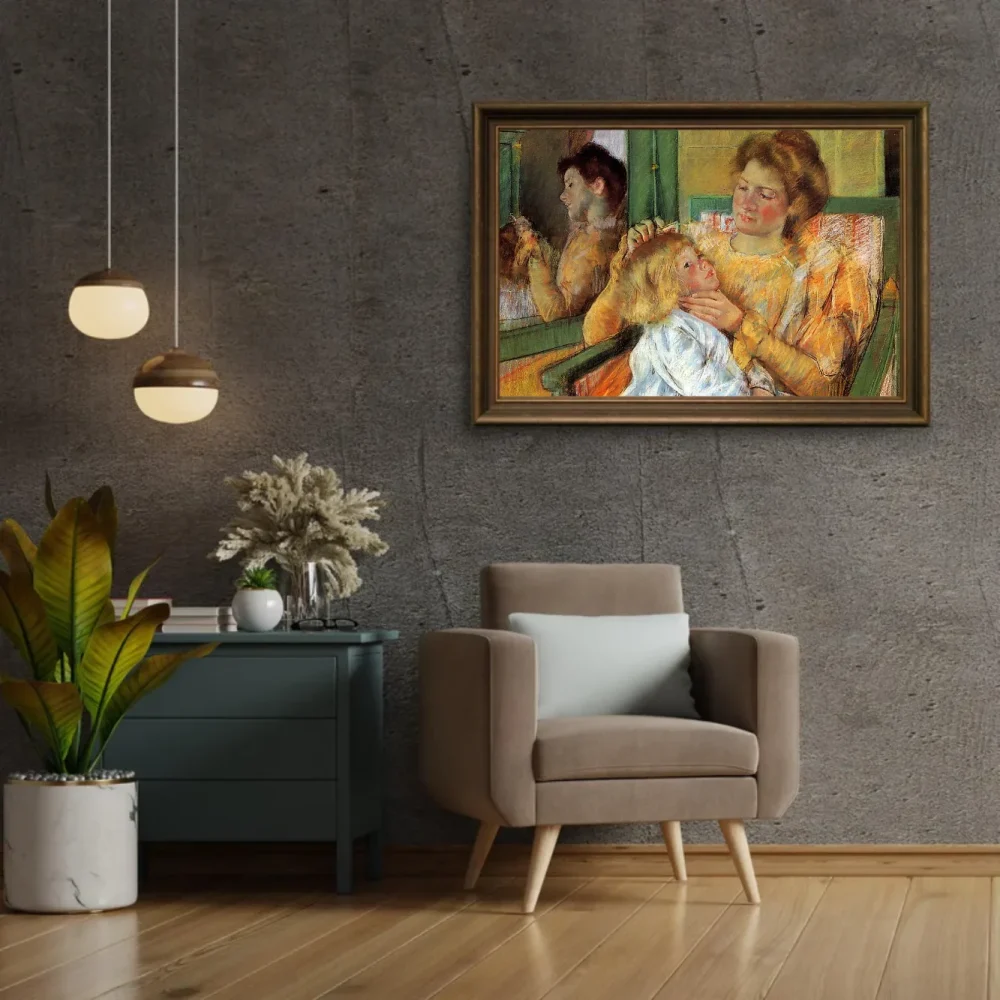Pintar por números Madre peinando a su hija – foto 2