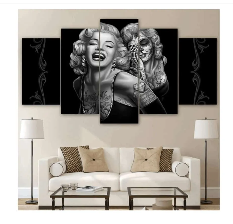 Pintar por números Marilyn Monroe en cinco paneles
