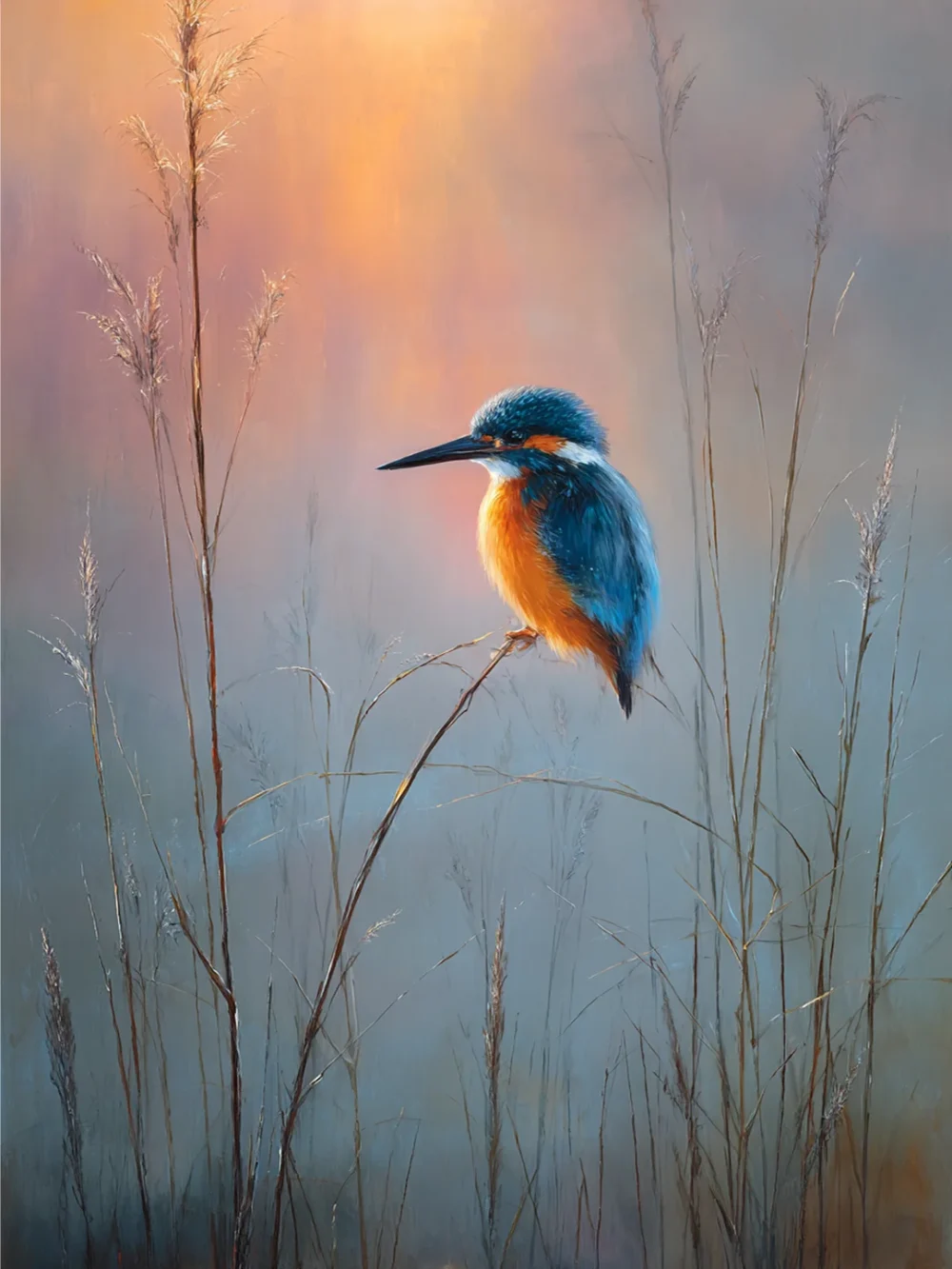 Pintar por números Martín pescador al amanecer – foto 2