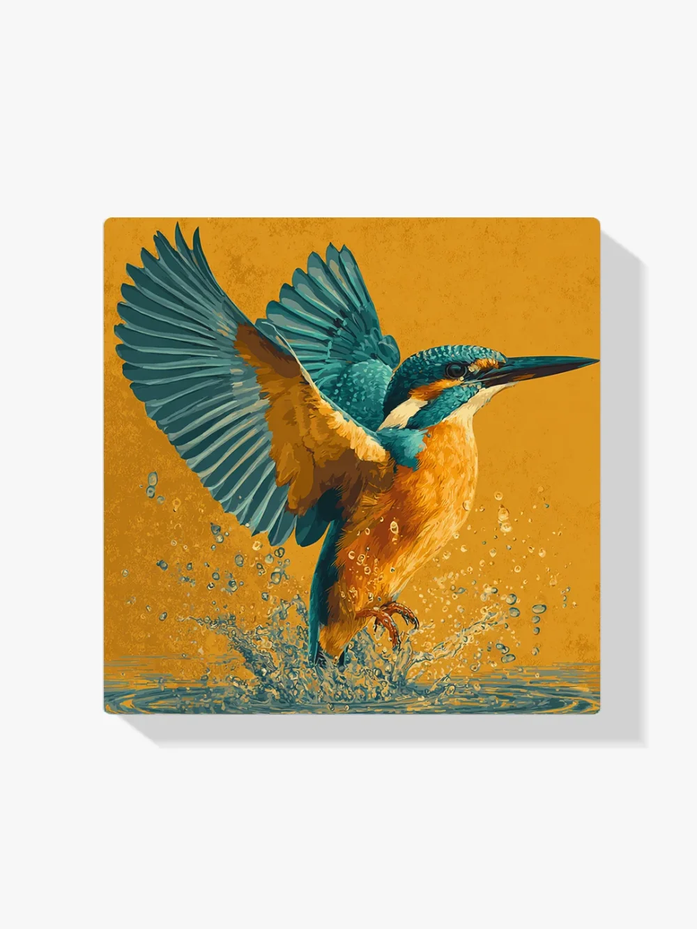 Pintar por números Martín pescador con las alas desplegadas