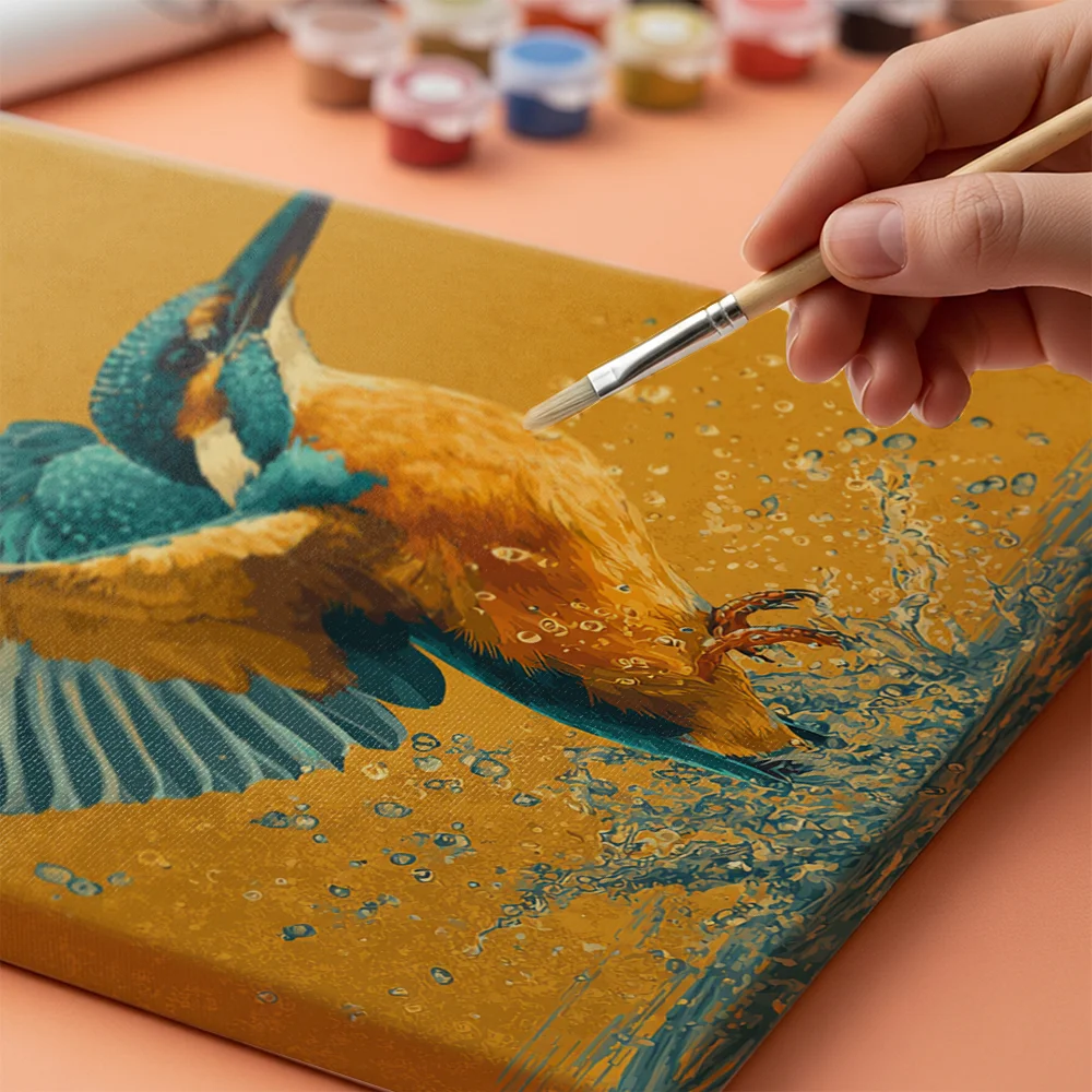 Pintar por números Martín pescador con las alas desplegadas – foto 4