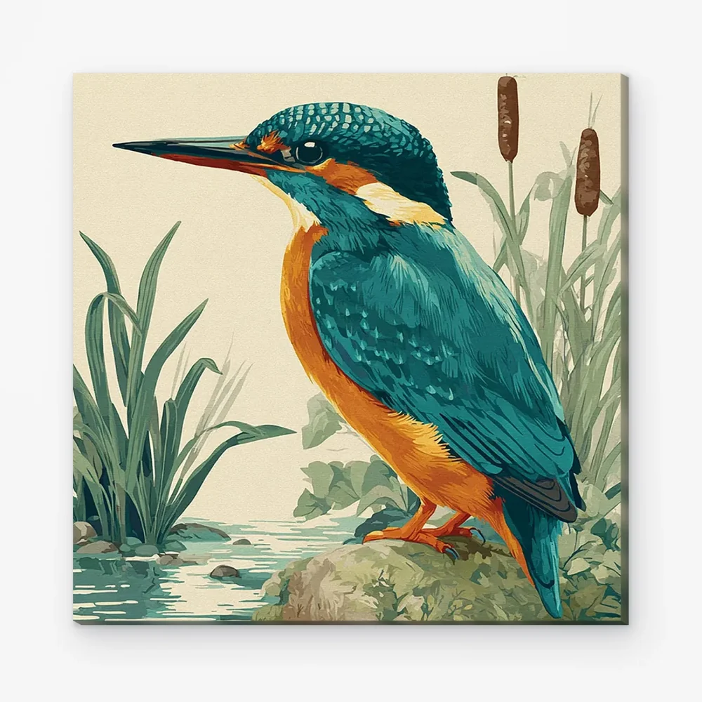 Pintar por Números - Martín pescador del gabinete de historia natural