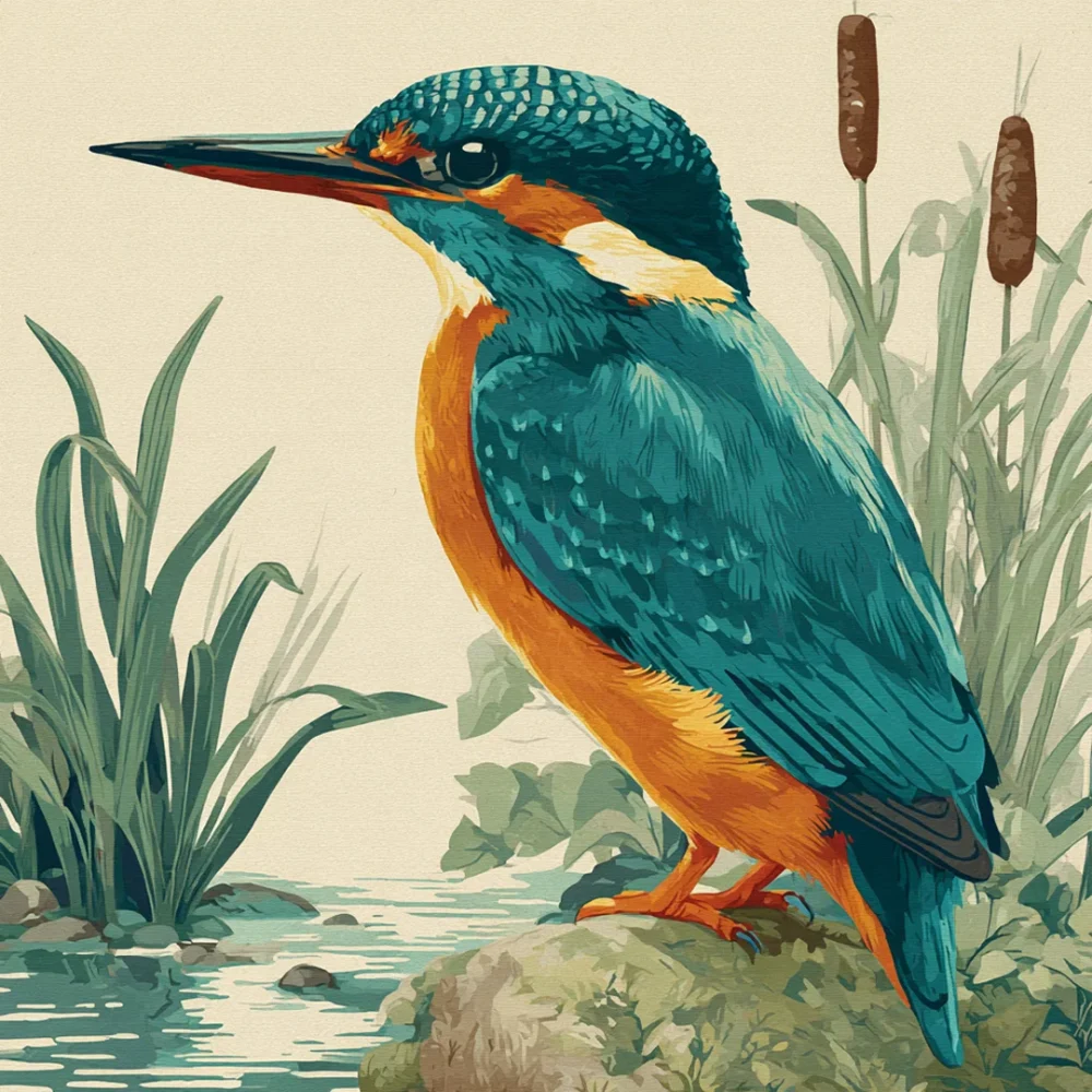 Pintar por números Martín pescador del gabinete de historia natural – foto 2