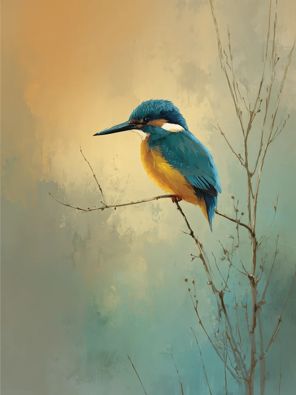 Pintar por números Martín pescador en la niebla – foto 2