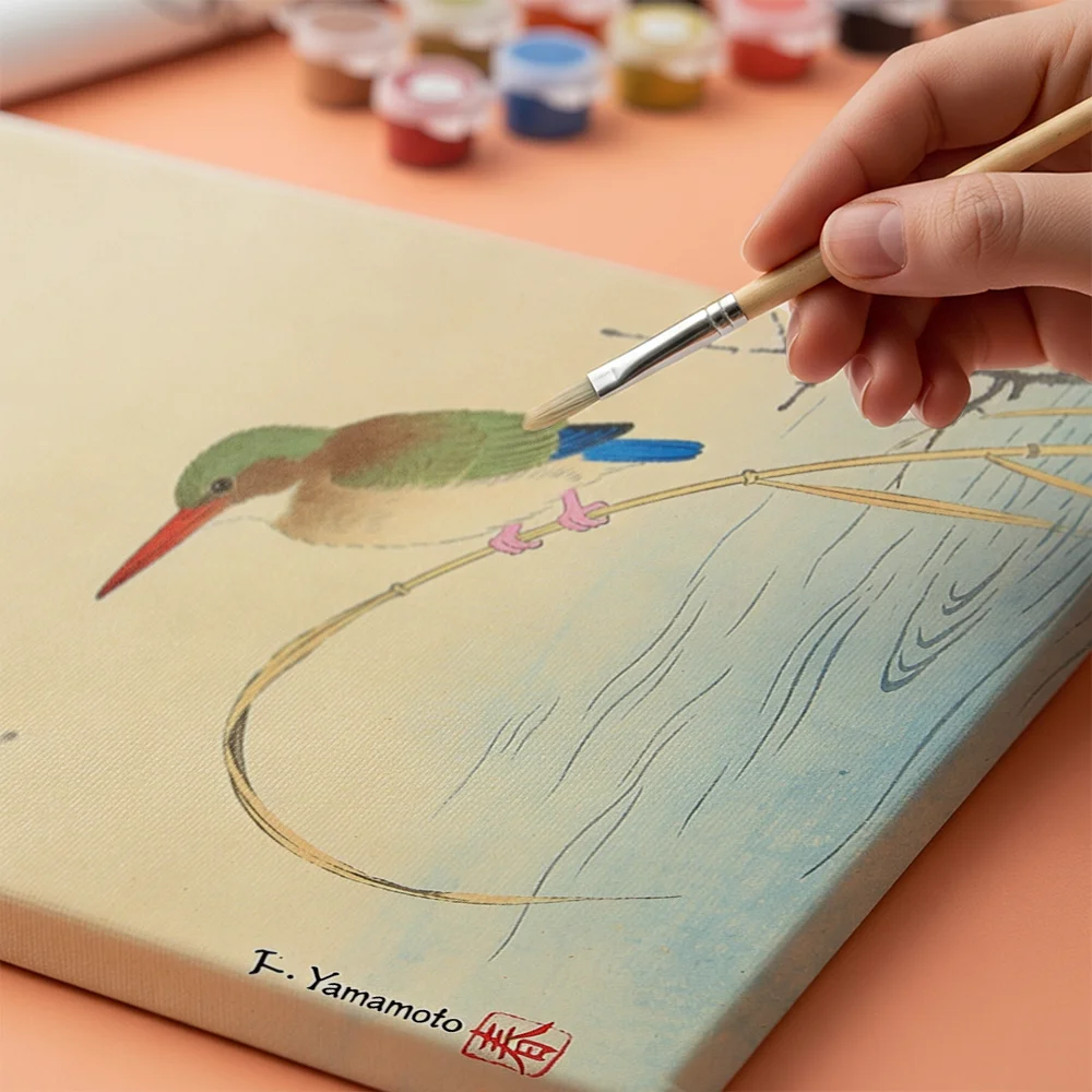 Pintar por números Martín pescador en la orilla – foto 4