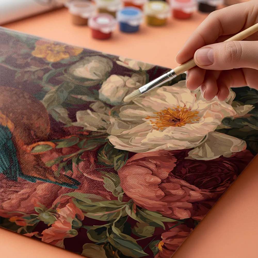 Pintar por números Martín pescador entre flores exuberantes – foto 4