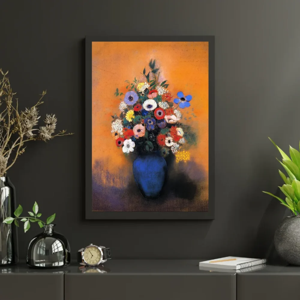 Pintar por números Mimosas, anémonas y hojas en un jarrón azul – foto 3