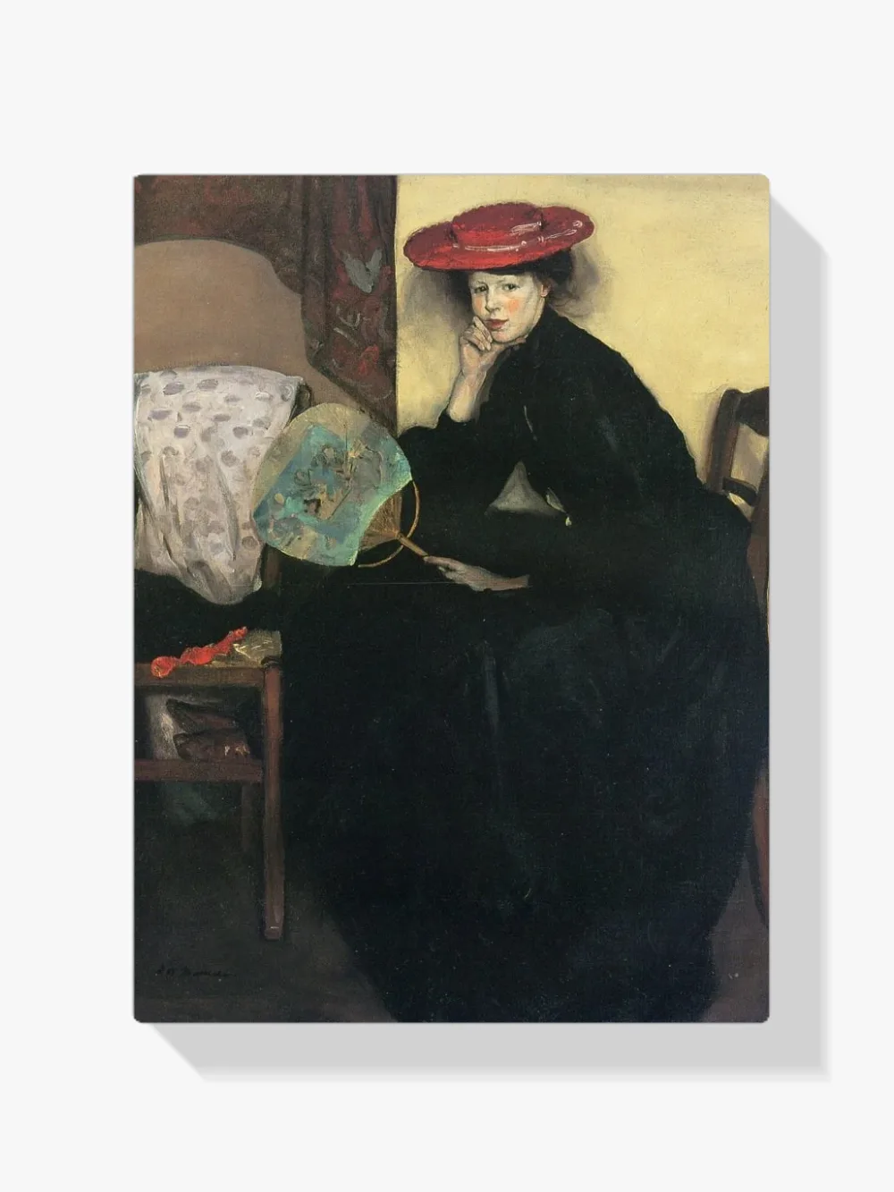 Pintar por números Modelo con abanico japonés