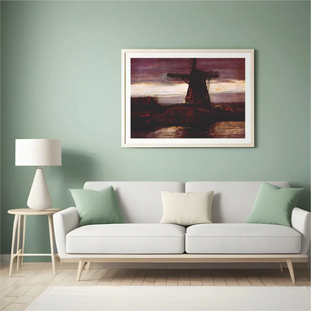 Pintar por números Molino Stammer con cielo a rayas – foto 4