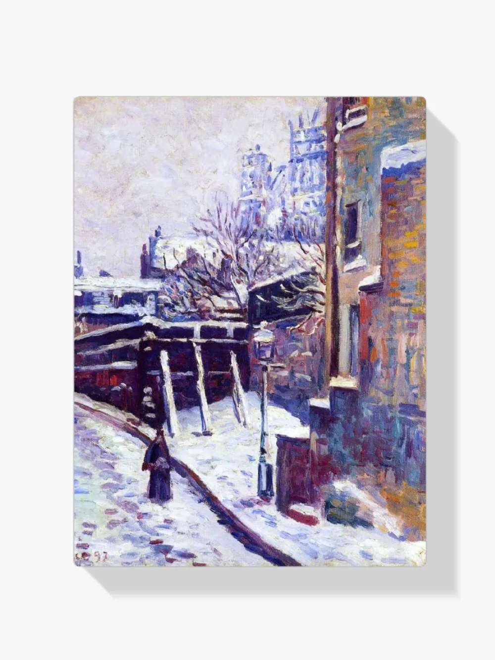 Pintar por números Montmartre, calle nevada