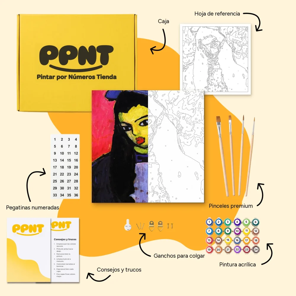 Pintar por Números - Muchacha de pelo negro
