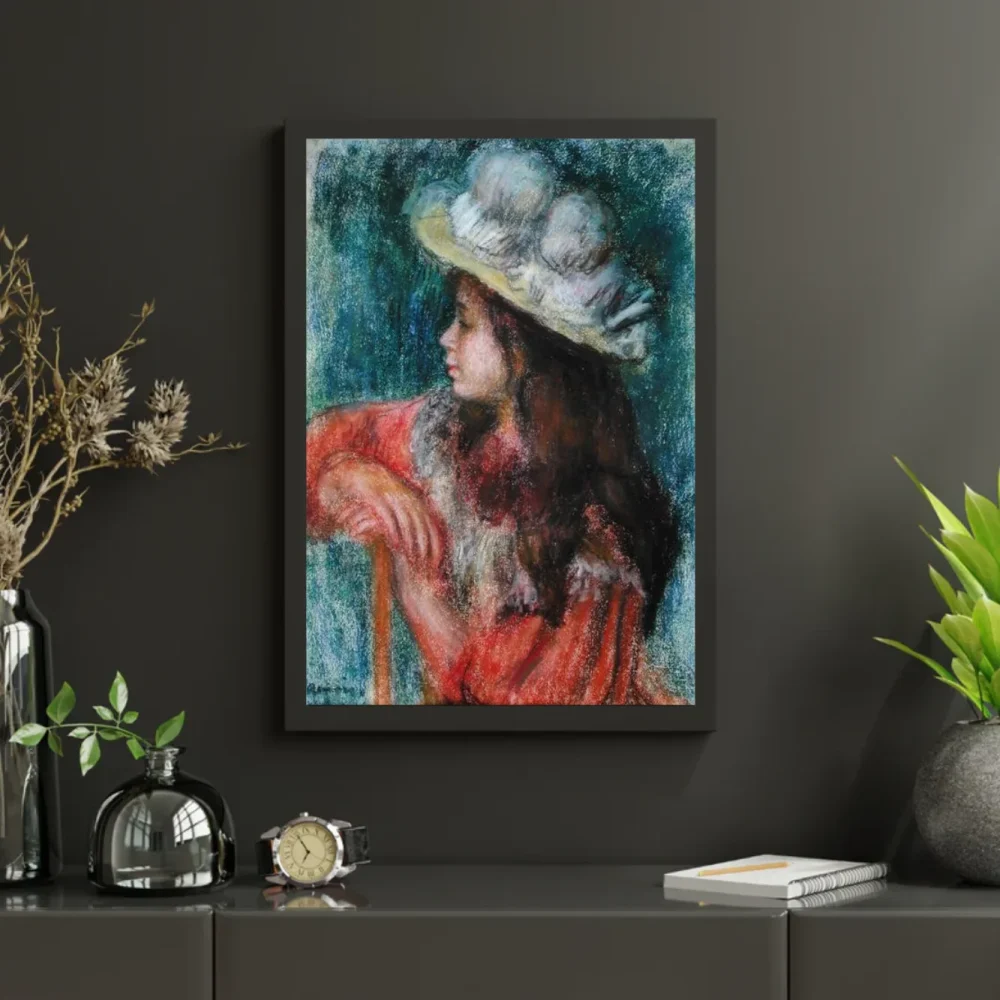 Pintar por números Muchacha sentada con sombrero blanco – foto 3