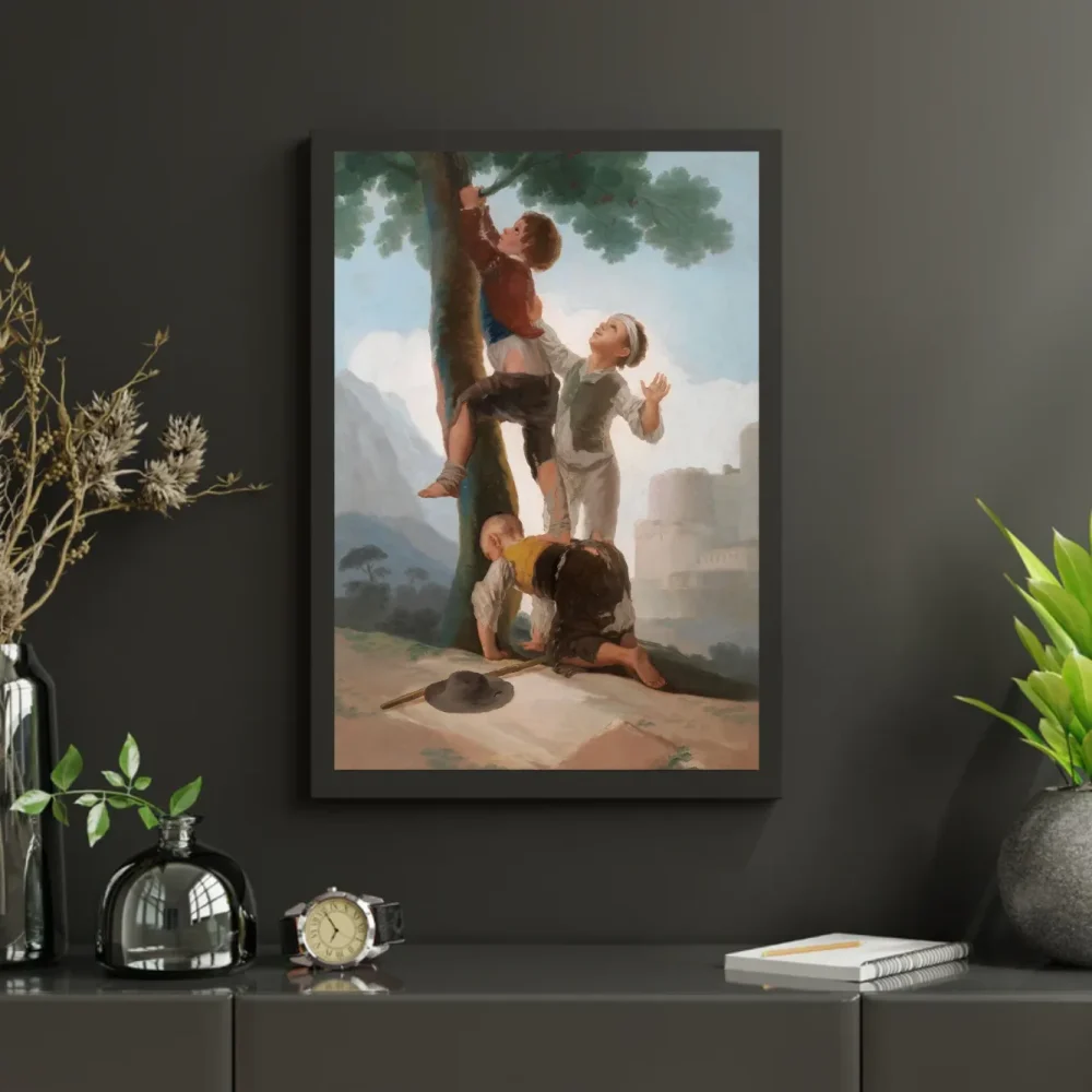 Pintar por números Muchachos trepando a un árbol – foto 3