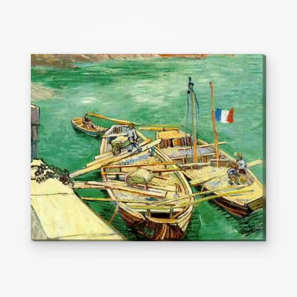 Pintar por Números - Muelle con hombres descargando arena