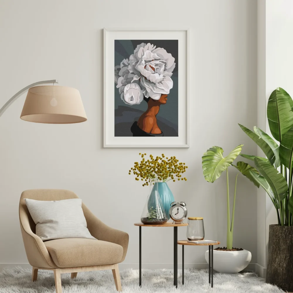 Pintar por números Mujer con flores en el pelo – foto 3