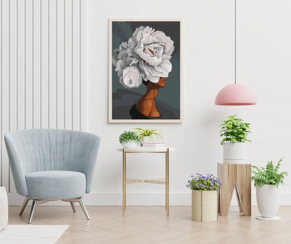 Pintar por números Mujer con flores en el pelo – foto 5