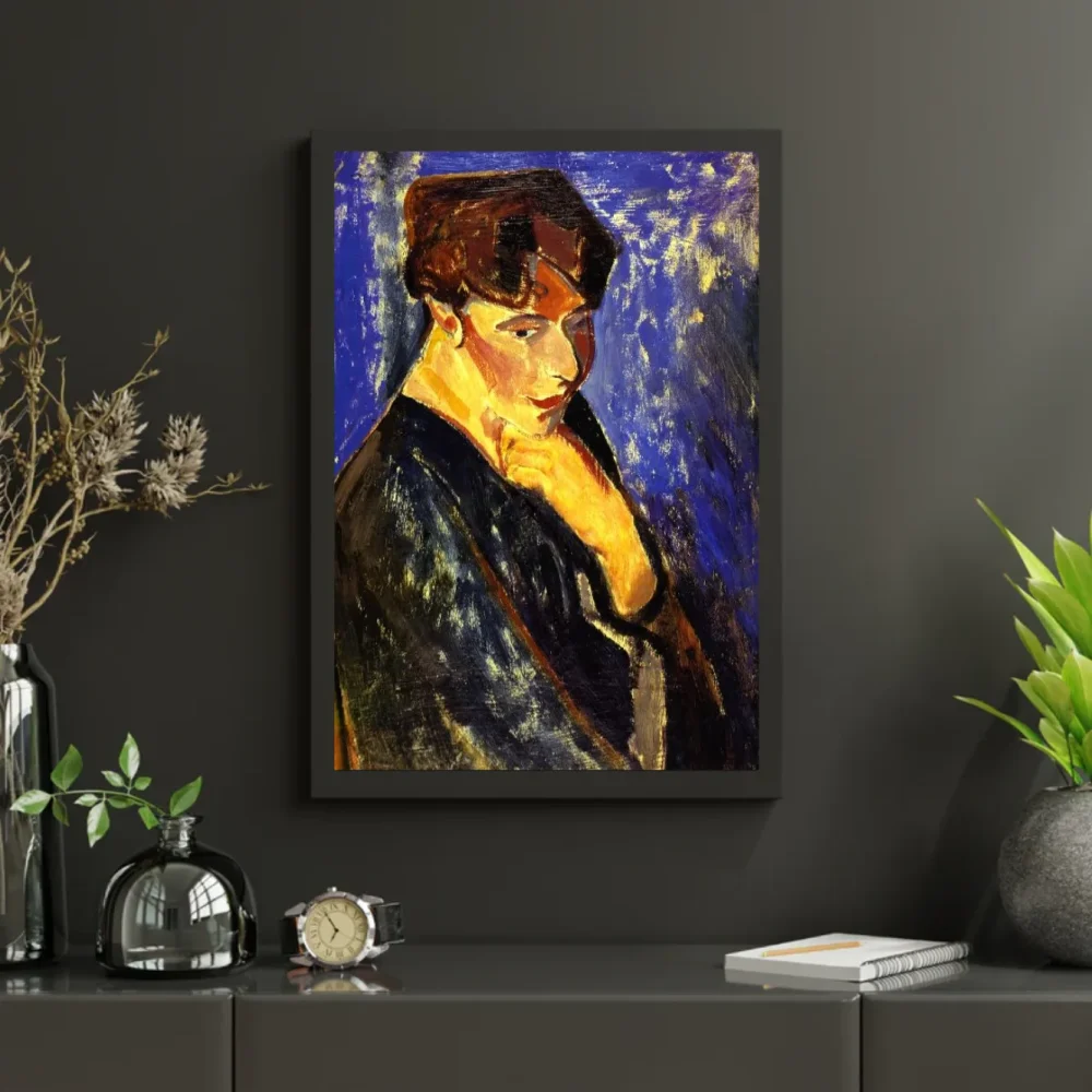 Pintar por números Mujer con fondo azul – foto 3