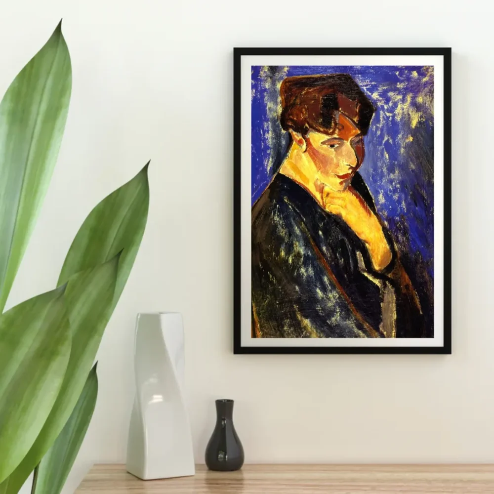 Pintar por números Mujer con fondo azul – foto 4