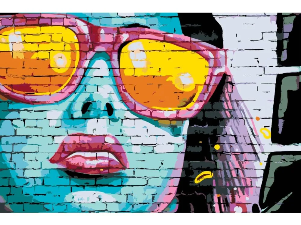 Pintar por números Mujer con gafas rosas – foto 2
