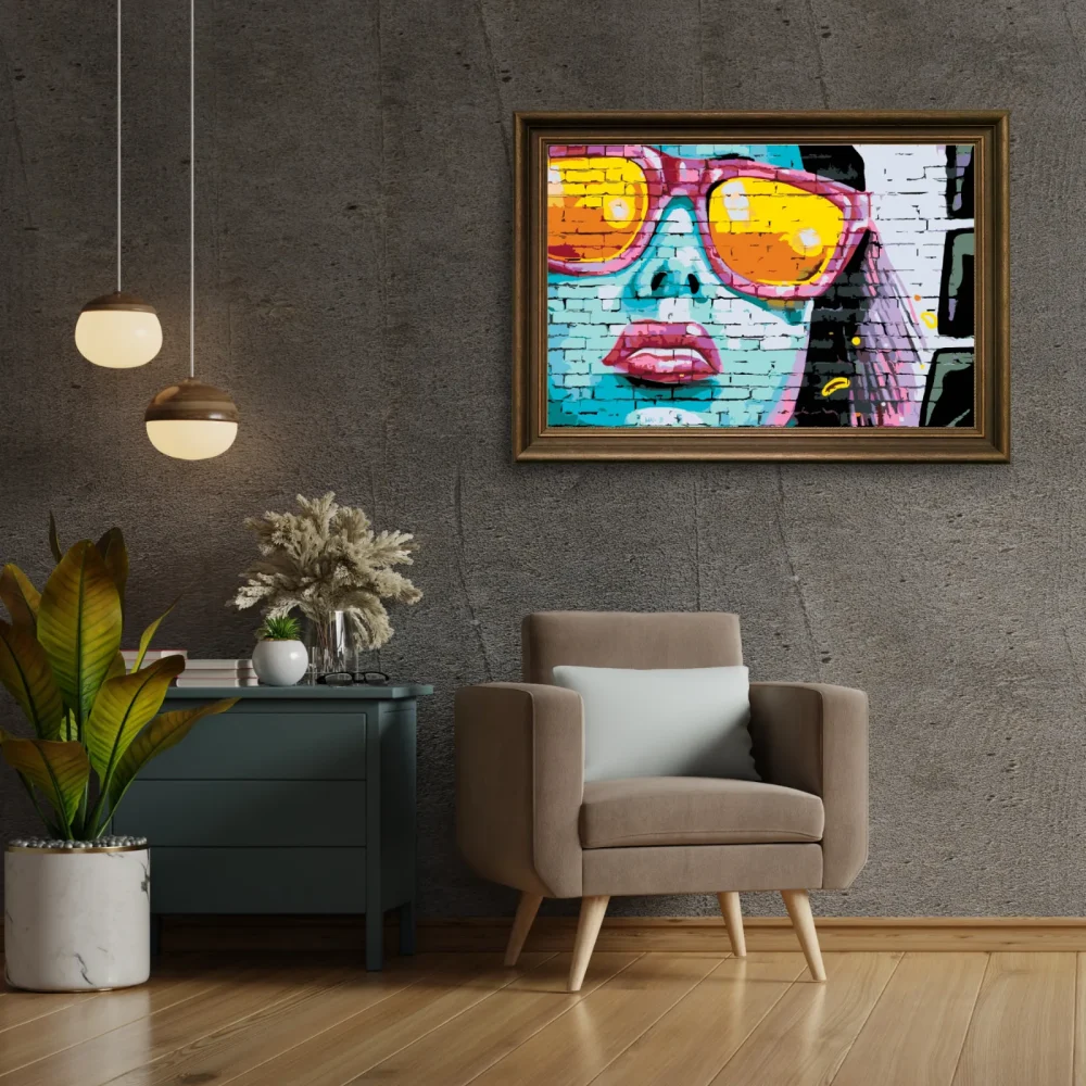Pintar por números Mujer con gafas rosas – foto 3