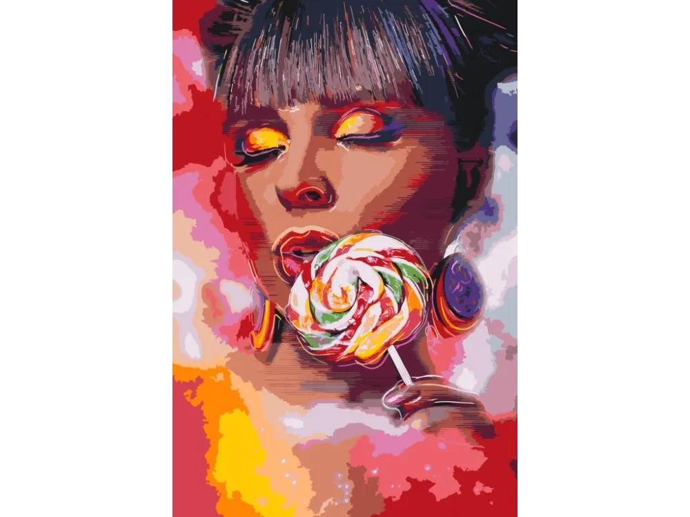 Pintar por números Mujer con una piruleta – foto 2