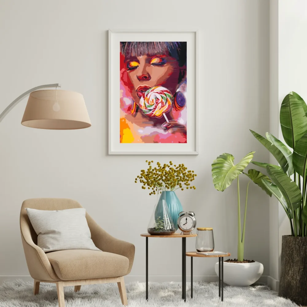 Pintar por números Mujer con una piruleta – foto 3